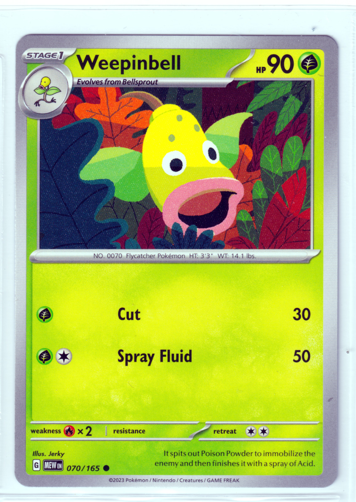 Weepinbell 70/165 Scarlet & Violet 151 ENGLISH Common 2023 Near Mint Pokemon