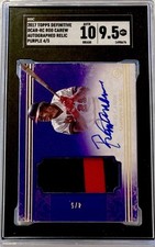 2017 Topps Definitive Rod Carew Autograph Relic PURPLE /5 SGC 9.5 w/10 AUTO