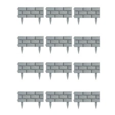 Garden Lawn Edging Border Grey Brick Effect Panels Flower Bed Tidy Outdoor