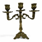 Three-legged candlestick in solid brass - Rococo-inspired elegance