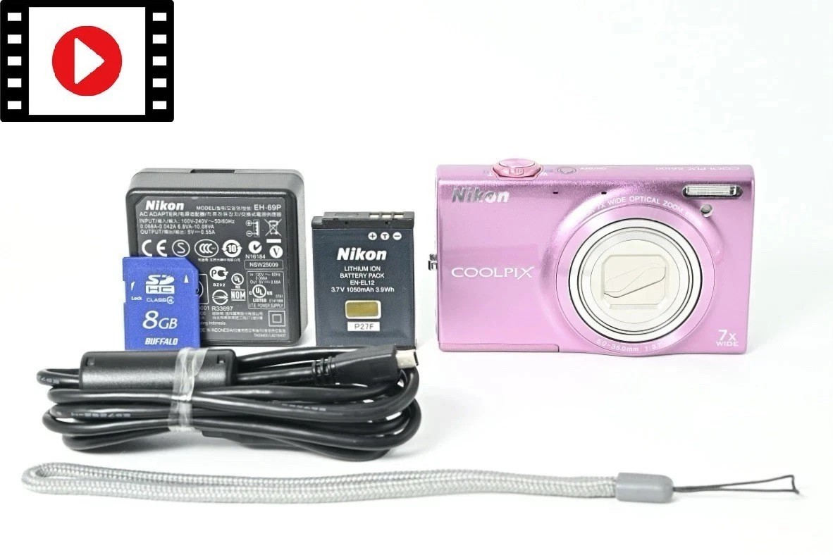 Mint] Nikon Coolpix S6100 Pink 16.0MP 7x Digital Camera from Japan
