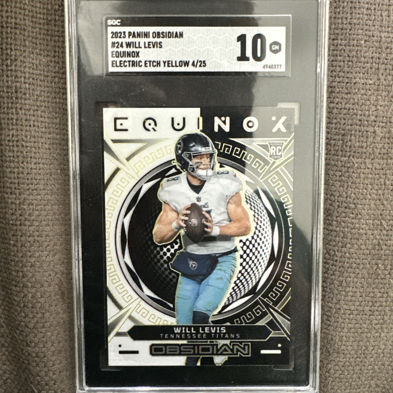 2023 Panini Obsidian Equinox Electric Etch Yellow Will Levis/25 RC Gem Mint 10