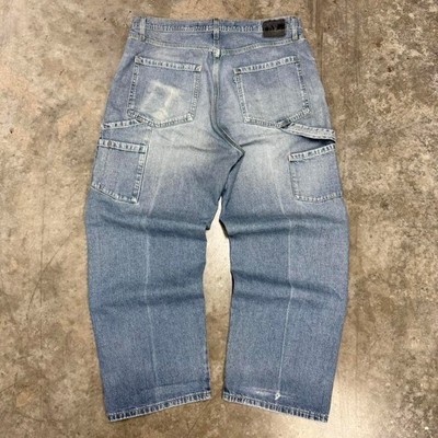Levi's Silver Tab Light Wash Distressed Baggy Wide Leg Y2K Carpenter Jeans 36x31