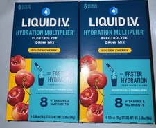 X2 Liquid I.V. Hydration Multiplier, Golden Cherry, Electrolyte Drink Mix Powder