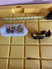 Vintage 1970s Small Tonka Yellow Bulldozer New USA 4 in still has the box.