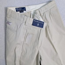 VTG 97' NWT Polo Ralph Lauren Hammond Pant Mens 38x30 Khaki Pleated Cuffed Chino
