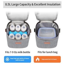 Mancro Baby Bottle Bag with Insulated Cooler, Fits 6 Baby Bottles Up to 9 oz