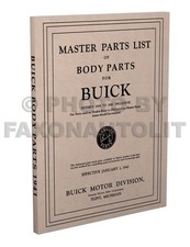 Buick Body Parts Book 1941 1940 1939 1938 1937 1936 1935 1934 1933 Part Catalog