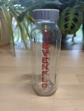 Vintage Evenflo 8oz Glass Baby Bottles Red Wording Ring  Stopper No Nipple USA
