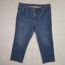 Chicos So Slimming Girlfriend Slim Leg Crop Jeans 16 Dark Wash Blue StretchDenim