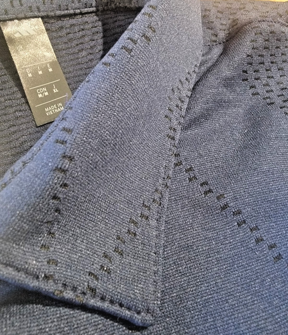 Adidas Golf Ultimate Micro Texture Golf Polo, Navy, Men's Medium thumbnail 5