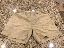 Aftco Nylon Fishing Shorts Khaki Mens Size 36-8” Inseam!