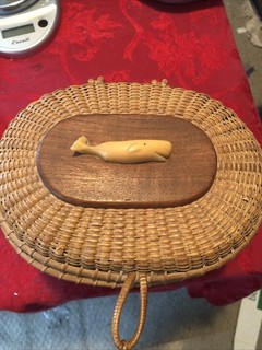 Vtg Nantucket Lightship Whale Basket Purse Whale Signed RMB