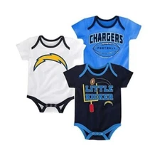 Los Angeles Chargers Outerstuff Infant NFL 3 Points 3 Piece Bodysuit Set