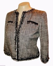 New Blazer, Anthracite, Black-White-Gray Tweed Fringe MSRP- 178.00 2