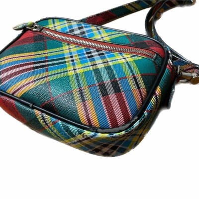 Vivienne Westwood SHUKA TARTAN CAMERA BAG Green Multicolor | eBay