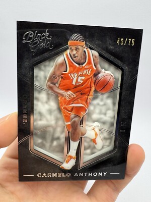 Carmelo Anthony 2016-17 Panini Black Gold Collegiate Orange Syracuse /75 #24
