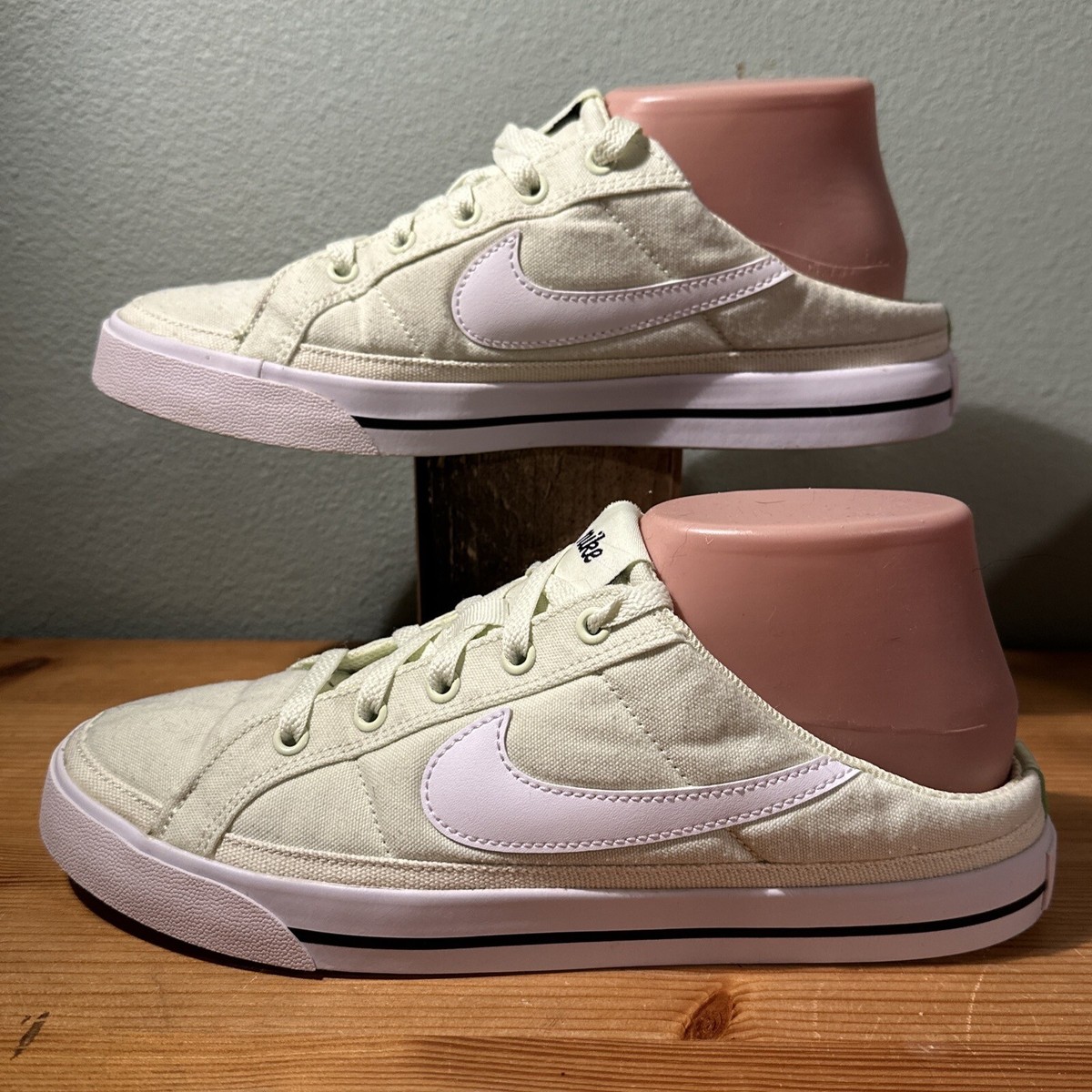 Nike Court Legacy Mule Canvas Slip-On Women's 9 Lime Ice