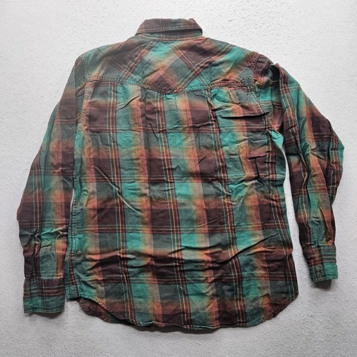 Fossil 54 Men's Medium Brown and Green Checkered L/S Button Down - Picture 14 of 16
