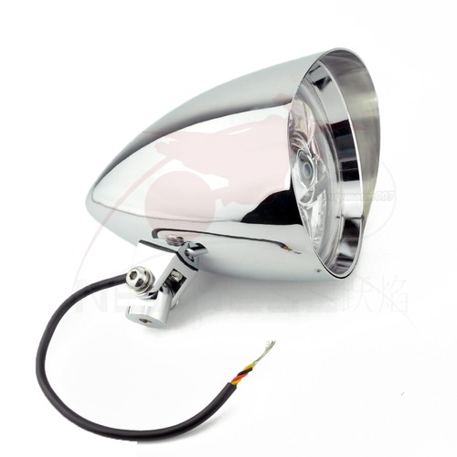 LED 6" Large Chrome Bullet Headlight For Harley Sportster XL Dyna Softail - Picture 6 of 12