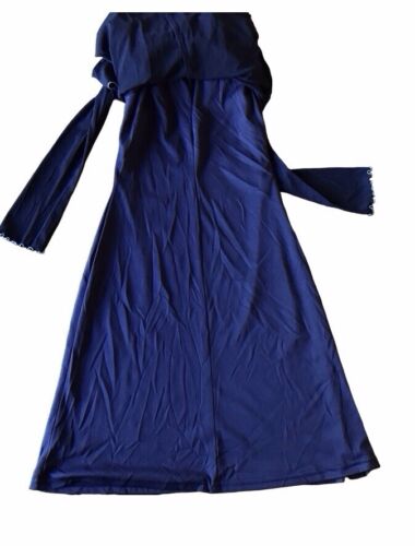 VTG Jodi California Dress w/ Sheer Jacket Tie Front M Blue Contrast Trim In USA - Picture 3 of 19