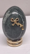 Vintage Franklin Mint Alabaster Marble Ribbon Collector Egg 1988