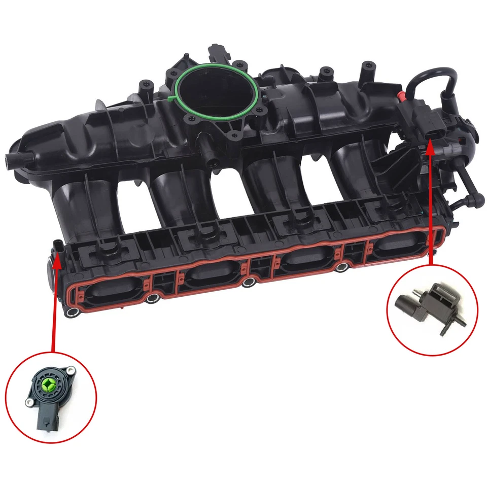 For VW CC Tiguan 2009-2017 Intake Manifold w/ Sensor &Solenoid Valve 06J133201BH - Image 2 of 4