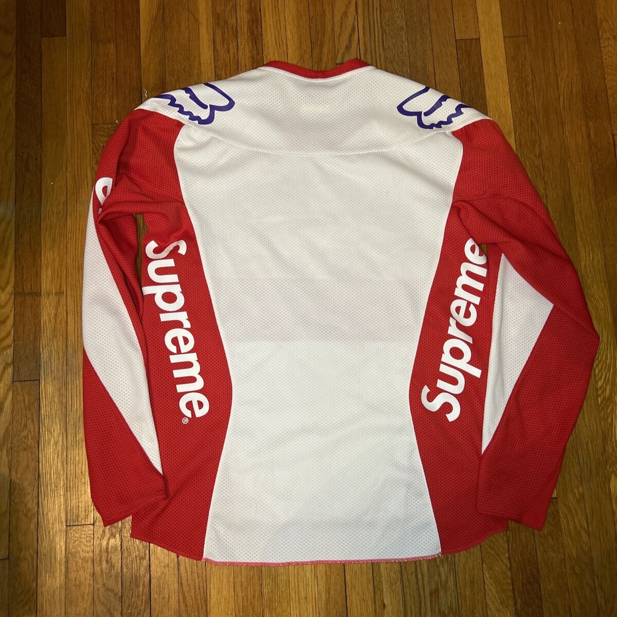 Supreme Fox Racing Moto Jersey Multi color 2018SS White Red Supreme Fox Racing Moto Jersey Multi color 2018SS White Red