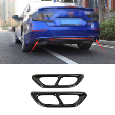 For Honda Accord 10th 2018-2022 Black Steel Rear Tail Exhaust Pipes Cover Trim