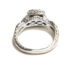 14K White gold GSL Round natural .79ct I2 F halo diamond engagement ring 5.1g — photo 4