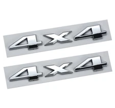 2Pcs 4x4 Emblem 3D Badge Door Fender Tailgate Sticker Chrome Auto Car Truck