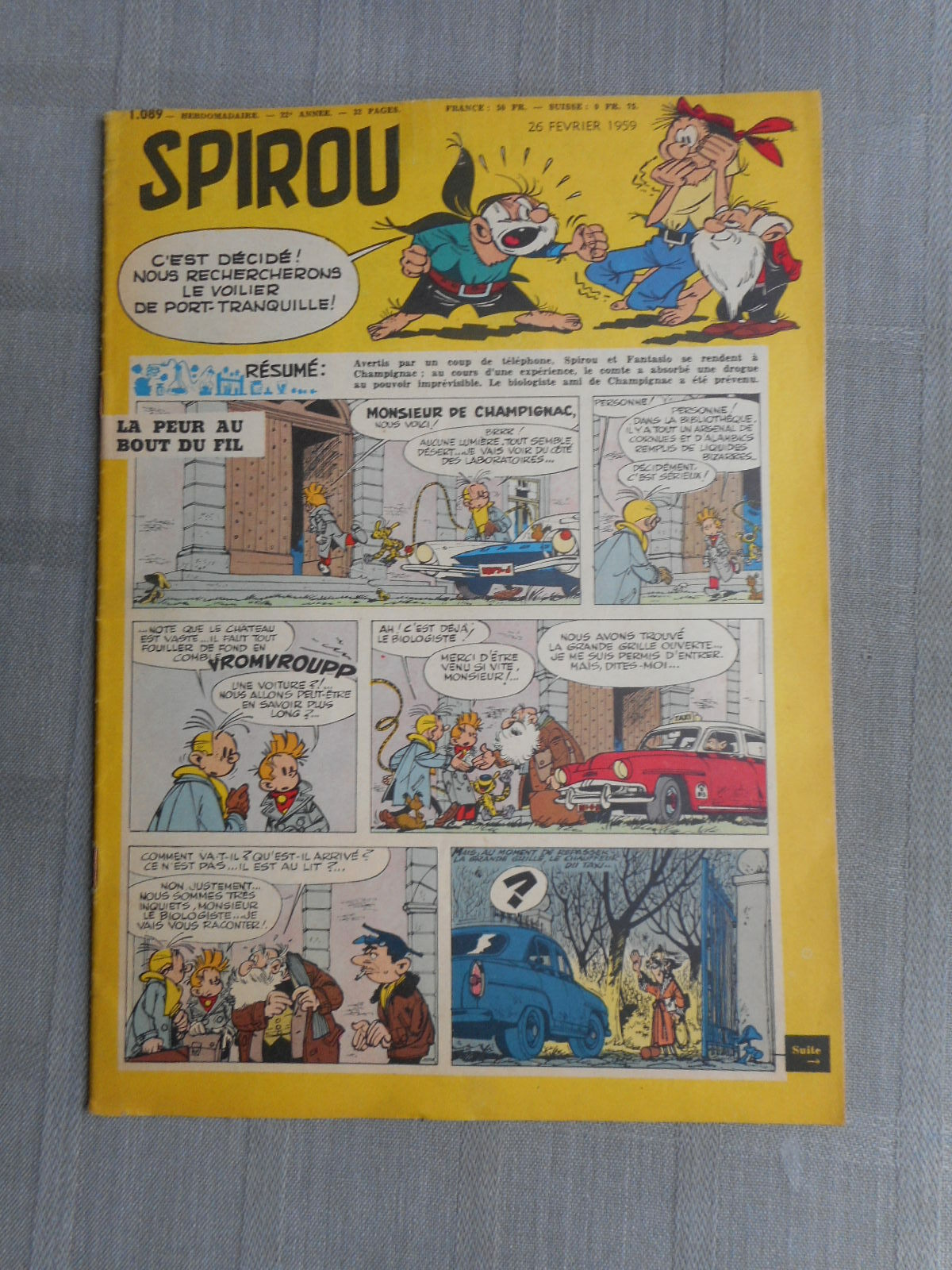 Hebdo Le Journal De Spirou No. 1087 1959 Good Condition / Very Good Condition