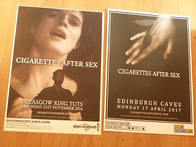 CIGARETTES AFTER SEX Concert posters Collection x2 Scottish tour Gig memorabilia
