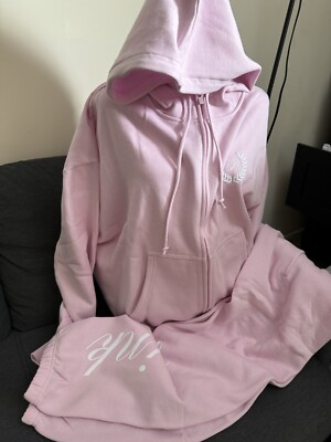 Victoria's Secret Pink Ivy Fleece FZ Hoodie + Gym Pants Set Spring
