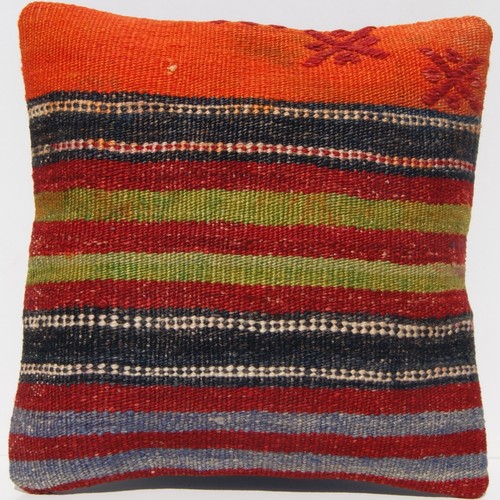 FUNDAS DE ALMOHADA TURCAS KILIM CUADRADAS 20+ NARANJA KILIM ALFOMBRAS HECHAS A MANO 12"X12" - Imagen 2 de 5