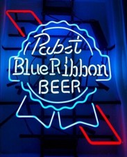 Pabst Blue Ribbon Beer Logo 20"x16" Neon Sign Lamp Light Party Decor Bar EY