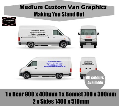 Medium Custom Business Van Schild Schreiben Vollgrafik Vinyl Aufkleber Sticker Kit