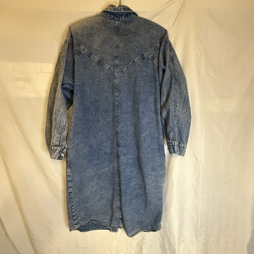 Vintage Denim Perlen Kleid Blumenmuster Pailletten mit Taschen Western Cocktail - Bild 9 von 11