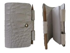 PORTA BLOCK NOTES ALMINI MILANO IN CUOIO RIGENERATO PORTA BLOCCO AGENDA TASCABIL