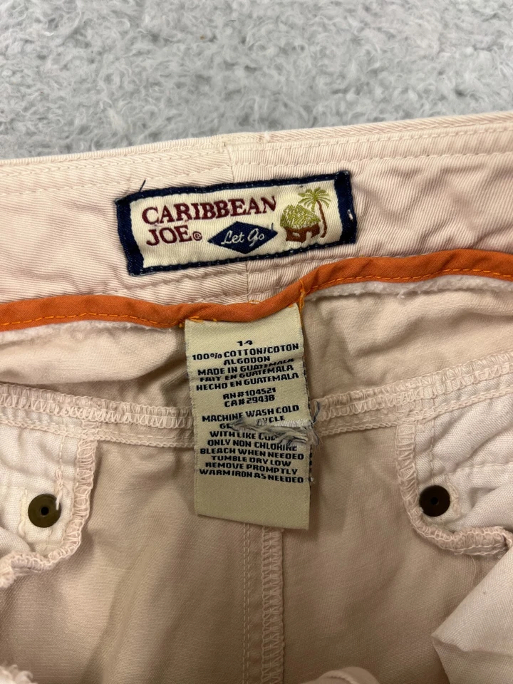 Брюки женские Caribbean Joe 14 персиковые 100% хлопок саржа гольф курорт отдых пляж - Изображение 3 из 4