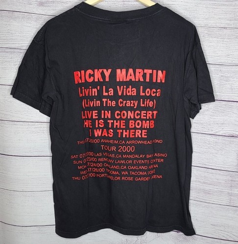 Vintage Ricky Martin Livin' La Vida Loca Y2k T-shirt Men Large Aop - Picture 4 of 4