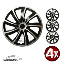 4x Radkappen Radzierblenden 15 Zoll NRM Quad Bicolor Silver Black silber schwarz