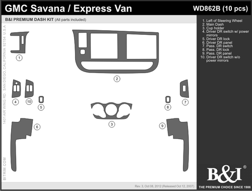 WOOD DASH KIT FOR CHEVY EXPRESS VAN 2008-2015 - Bild 2 von 7