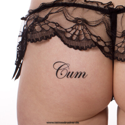 5 x ''Cum'' Tattoo Schriftzug in schwarz - Sexy Kinky Fetish Tattoo (5)