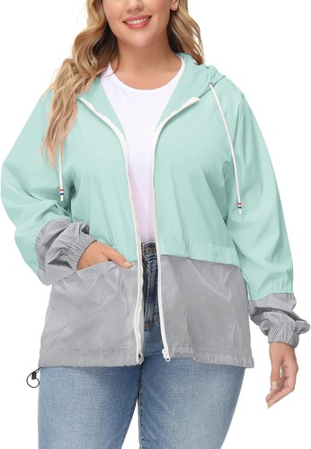 Fashionable Waterproof Plus Size Raincoat with Pockets & Sun Protection - Picture 3 of 7