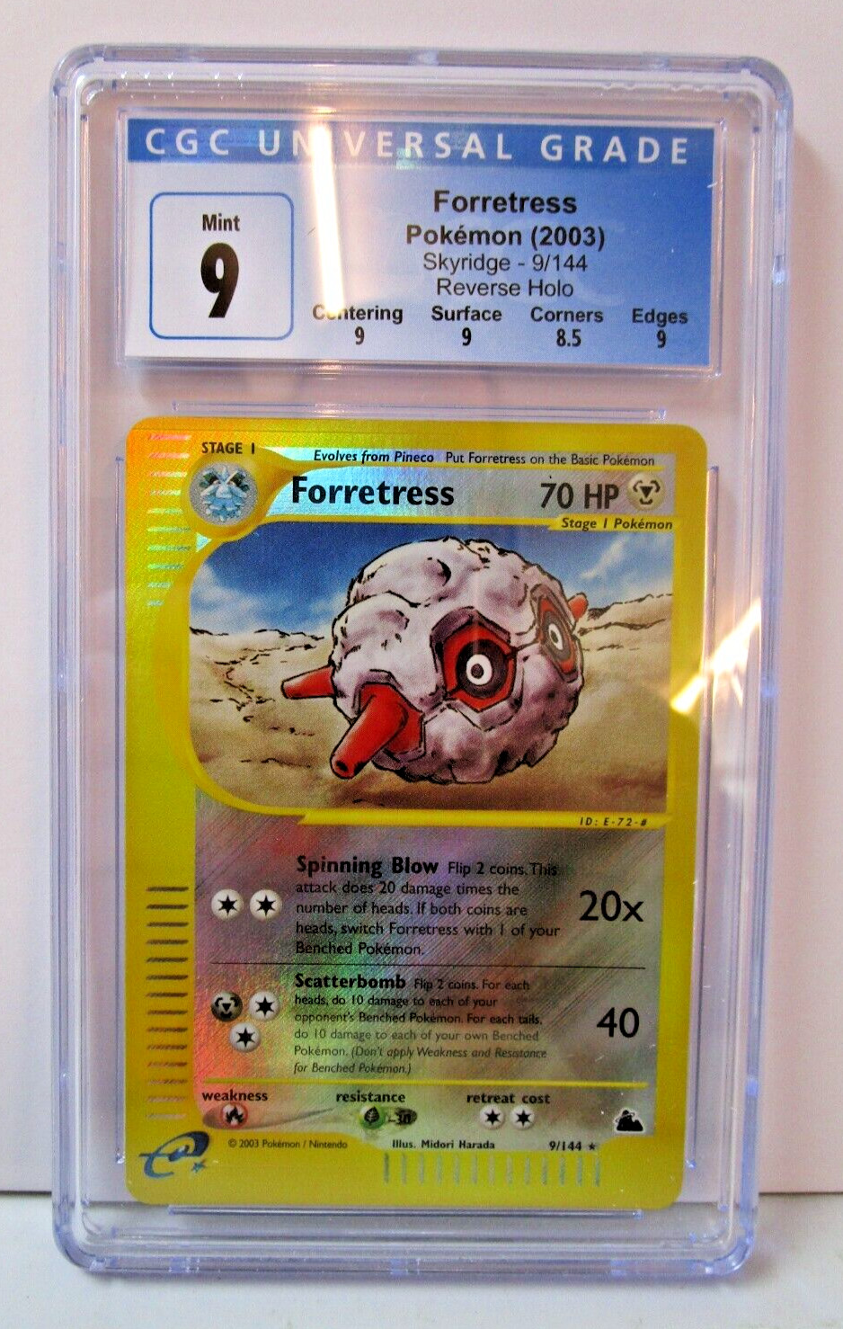 Forretress 9/144 [CGC 9] 2003 Skyridge Reverse Holo Subgrades Mint e-Reader