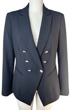 White Black Women s Black Double-breasted Blazer