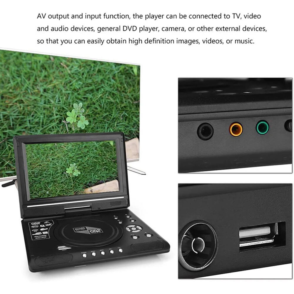 NEW Portable DVD Player HD CD TV Player 270° LCD Widescreen