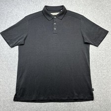 Tommy Bahama Polo Shirt Medium Black Golf Casual Travel Stretch Modal Blend