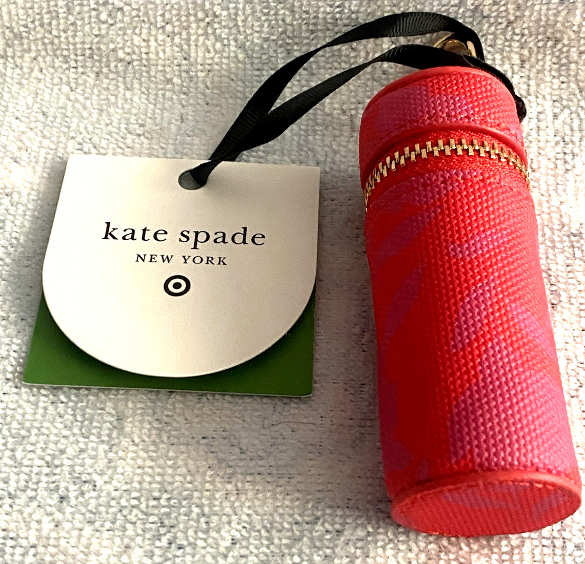 Kate Spade x Target Canvas Classic Rose Lipstick Bag Charm *NEW w/ TAG* thumbnail 2